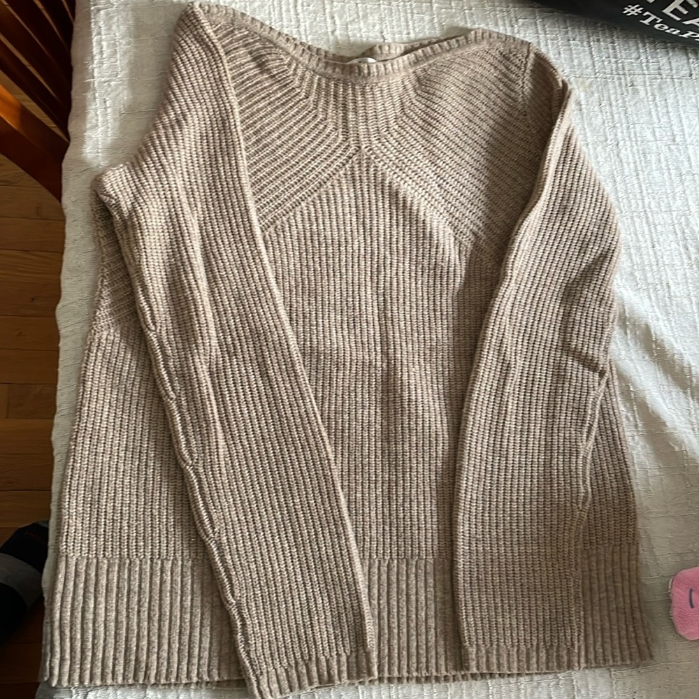 Madewell tan wool crewneck sweater